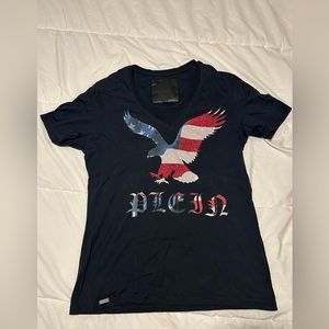 Philipp Plein Eagles Crystal V-neck short sleeves